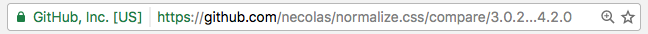 image of github url with compare and the 