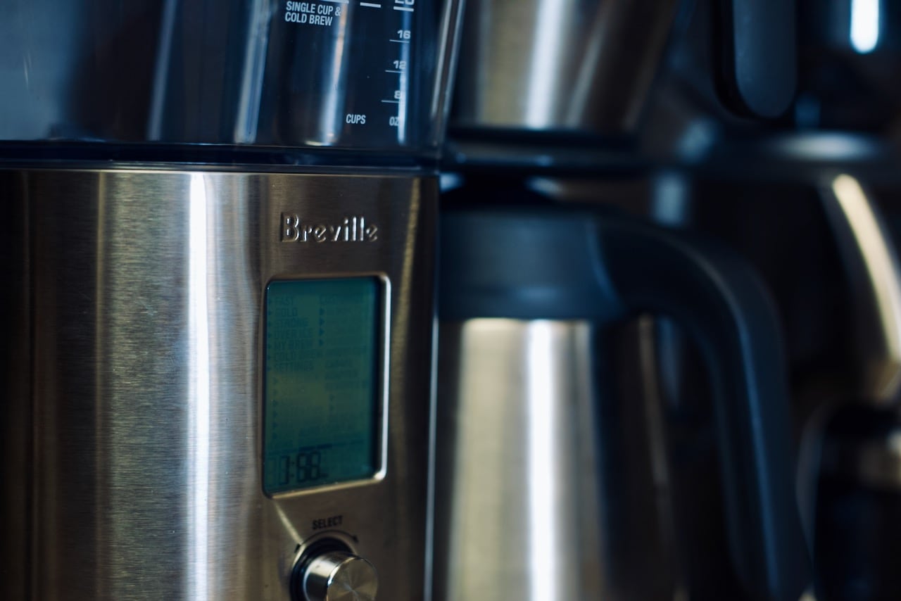 Peter's at-home coffee maker, the Breville Precision Brewer